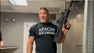 WWE Superstar Bill Goldberg visits the shop.