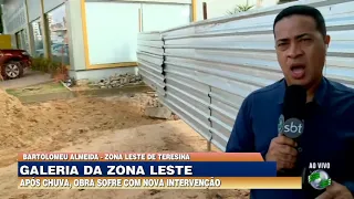 Chuva em Teresina causa novo estrago em trecho de obra da galeria da zona leste