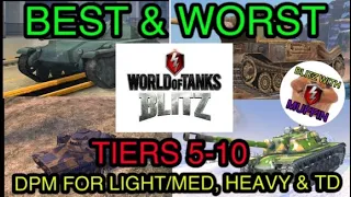 BEST & WORST DPM TIERS 5-10 | WOT BLITZ