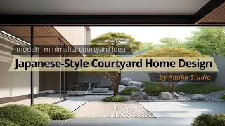 Modern Minimalist Japanese Style Interior Courtyard Home Designs Idea