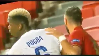 Paul Pogba tackles Bruno Fernandes