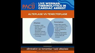 PACU Live Webinar: Alteplase vs Tenecteplase