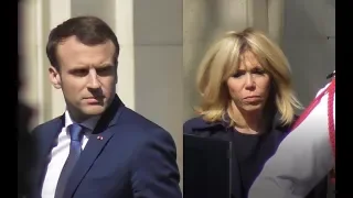 VIDEO Emmanuel et Brigitte Macron à Paris le 20 avril 2018 à l'hommage pour Xavier Jugelé