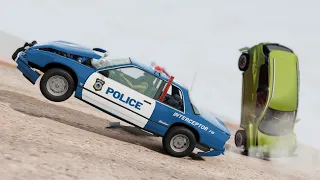 BeamNG Drive - Cars vs Angry Police Car #18 (RoadRage)