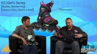 2016 K2 Marlee, Marlee Pro, Charm X Pro, and Charm X Boa Girls Inline Skate Overview by InlineSkates