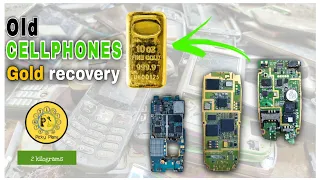 Smelting whole Cellphone PCBs For gold | Gold recovery from old cellphones