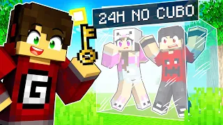 PRENDI meus AMIGOS POR 24 HORAS em UM CUBO no Minecraft!