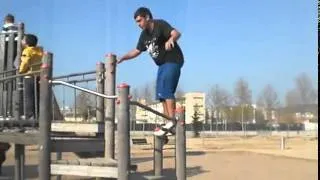 Stupid Guy's Back Flip Fail Lands On Child