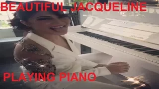 BEAUTIFUL JACQUELINE FERNANDEZ PLAYING PIANO