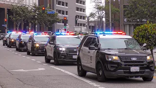 *37 UNITS* LAPD Responding Code 3 to Protest