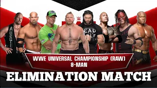 WWE 8 MAN ELIMINATION MATCH | BROCK LESNAR + JOHN CENA +  REIGNS + ROCK + GOLDBERG + KANE + LASHLEY