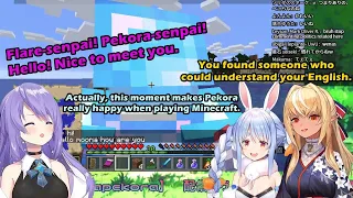 Pekora & Flare Enjoy Flexing Their English With Overseas Junior Moona【Hololive English Sub】