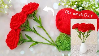 It's so Beautiful 💖🌹 Superb Rose Flower Making Idea with Yarn - You will Love It - DIY Woolen Roses