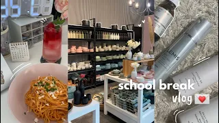 School break vlog 🍮 self-care, meeting online friend, cooking rose pasta, skincare, drawing