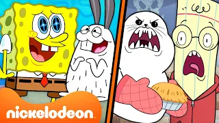 BEST ANIMALS from SpongeBob + Rock Paper Scissors! 🐌  | Nicktoons