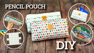 DIY Square Pencil Pouch | Zippered Makeup Bag Sewing Tutorial [sewingtimes]