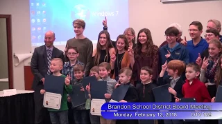 2/12/2018 Brandon School District Board Meeting