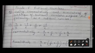 G-8 express the following as rational number using commutative and associative property.