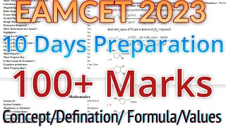 Eamcet 2023 In 10 Days Preparation 100+ Mark's