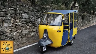 1968 Piaggio Ape Calessino Ride in Beautiful Olive Tree Countryside Val Steria - 4k Liguria