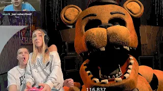beating FNAF with my girlfriend...
