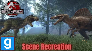 Jurassic Park 3 Spinosaurus vs Tyrannosaurus Rex in Garry's Mod! (Scene Recreation)