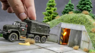 BUILT A BUNKER IN THE FOREST. DIORAMA.