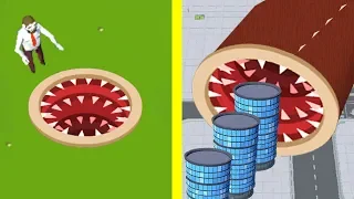 GIANT WORM MUTANT EVOLUTION! - Hole.io World Record