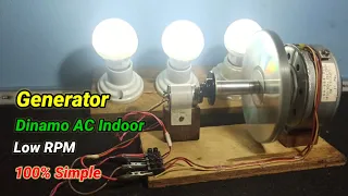 Membuat generator listrik sederhana dari dinamo AC Indoor part 2