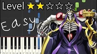 Hollow Hunger - OVERLORD Season 4 OP│Easy Piano Tutorial
