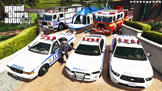 GTA 5 - Stealing Liberty City Police Department Vehicles with Michael! | (GTA V Real Life Cars #82)