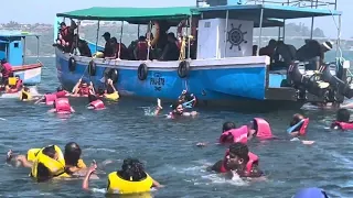 Goa island swimming
