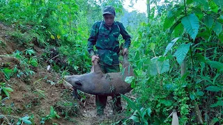 FULL VIDEO:200 days wild boar attacks people, survive alone, skills, boar traps, survival instincts