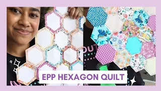 Working on my EPP Hexie Quilt | sew and tidy up | english paper piecing