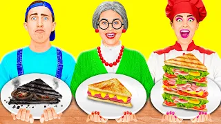 אני נגד סבתא אתגר בישול | מצבי אוכל מצחיקים RaPaPa Challenge
