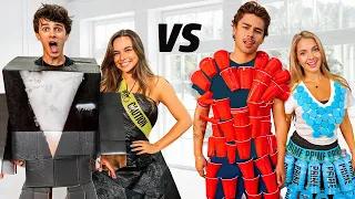 Who Can Make The Better OUTFIT Out of TRASH?