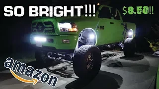 I PUT $8.50 ROCK LIGHTS ON MY SEMA TRUCK!!!! ($8.50 vs $71 Rock Light Comparison)