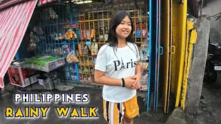 TYPICAL RAINY WALK AT CALM AND PEACEFUL COMMUNITY IN QUEZON CITY |[4K] 🇵🇭