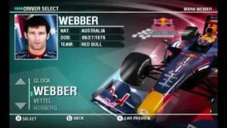 F1 2009 - Wii - Driver Select