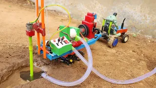 Diy tractor mini borewell drilling machine | Diesel engine water pump | Science project