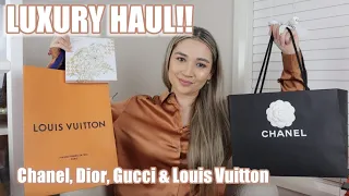 HUGE LUXURY HAUL! Chanel & Dior Cruise Collection, Louis Vuitton & Gucci + Lilysilk