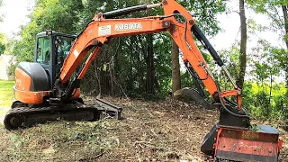 HOMEOWNER IN DISBELIEF AFTER THIS NIGHTMARE POND MULCHING IS COMPLETE!