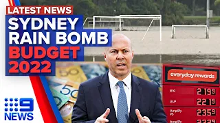 Severe rain bomb unleashes over Sydney, Federal budget to address cost of living | 9 News Australia