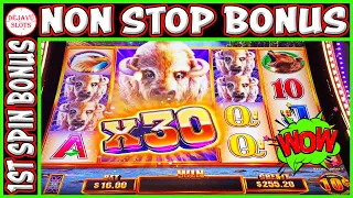 1ST SPIN NON STOP BONUS BUFFALO CHIEF PLATINUM HIGH LIMIT SLOT MACHINE