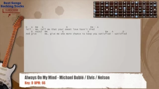 🎸 Always On My Mind - Michael Bublé / Elvis / Nelson Guitar Backing Track with chords and lyrics