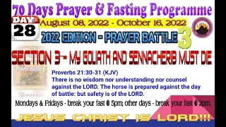 Day 28 MFM 70 Days Prayer & Fasting Programme 2022.Prayers from Dr DK Olukoya, General Overseer, MFM