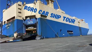 Roro Ship car vessel tour and walk around inside a Glovis roro ship car supply chain Felicity Ace