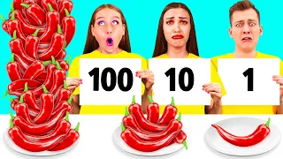 100 Schichten Nahrung Challenge | Lustige Küchen-Hacks von TeenChallenge