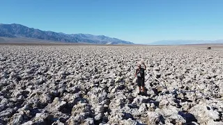 TrafficCaptain drone flight over the Devils Golf Course at the Death Valley California USA