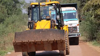 JCB 3dx Backhoe Fully Loading Mud with Tata 2518 Truck For Home Construction Work